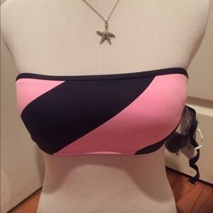 Anne Cole Signature pink and blue bikini top